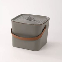 全城熱賣 - 茶桶家用茶臺廢水桶辦公室茶桶乾溼分離茶具配件桶濾渣排水茶水桶高階灰【茶渣分離】一個 山水造型