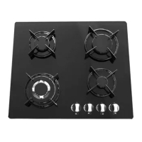 Portable tempered glass stove with 4 burner burners gas cooktop