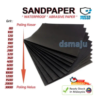 Waterproof Sandpaper Black Abrasive Paper Kertas Pasir Hitam Wet Dry Sand Paper
