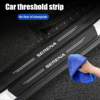 For Nissan SERENA Logo Car Front Rear Door Threshold Protective Film Interior Anti Scuff Stickers Trunk Bumper Guard Strips