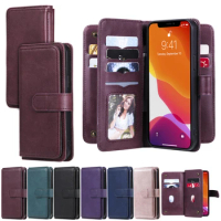 Plain Flip Wallet Leather Phone Case For Realme 11 11X 10 9 Pro Plus V20 9i C33 GT2 Pro GT Neo5 5G Cover Vintage Rock Bag Cases