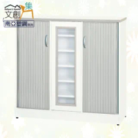 【文創集】比凱 環保3.7尺南亞塑鋼捲簾雙推門&單開門鞋櫃