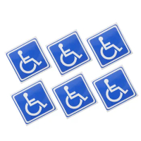 6 Sheets Disabled Parking Sign Wheelchair Stickers Adhesive Wheelchair Symbol Sign