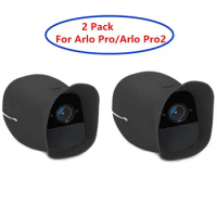 2 Pack Cover Skins for Arlo Pro and Arlo Pro 2 Wireless Smart Security Camera,Water and UV Resistant,Perfect Fitting(Black_