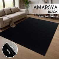 Karpet Polos Tebal 150x200 AMARSYA Karpet Scandinavian Style & Stylish Karpet Aesthetic - BLACK