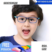 Kacamata Anak Anti Radiasi Blueray GEX Komputer HP TV TR90 - Photocromic Bluecromic Minus Silinder P