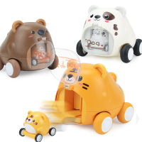 [HOT] Kereta Katapel Haiwan Peliharaan Ibu Bapa-Anak Yang Comel   Kereta Kartun Gelongsor Kanak-Kanak   Bayi Menekan Mainan Kereta Binatang Inersia