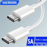 5A Type C to Type C Cable PD Fast Charging Data Cable 20W Mobile Phone Charging Line Wire for Samsung Xiaomi Huawei 1m/1.5m/2m
