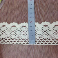100 Yard 50mm width Beautiful Natural color original cotton/cluny lace beige color craft sewing
