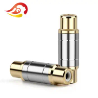 QYFANG Quick Plug Female To Female Gold Plated Straight RCA Connector TV Antenna Coaxial Audio Jack Extend Cable Metal Adapter