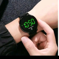 Jam tangan wanita LED bisa pria dan wanita digital display watch touch screen tali karet lentur Akse