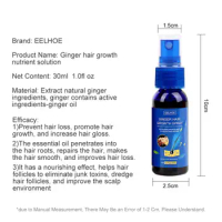 Effective Healthy Ginger Hair Grower Spray Fast-acting Hydrating Improve Hair Strength And Texture Hair Loss Natural