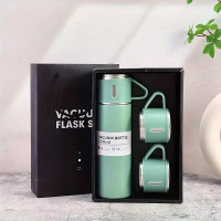 1set Thermal Mug 500ml/16.9oz Stainless Steel Vacuum Insulated Bottle With Cup For Coffee Hot Drink 