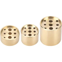 3Pcs 3 Style Light Gold Brass Incense Burner Holder, Cylindrical Incense Holder, Flat Round Incense Sticks Burner, Golden