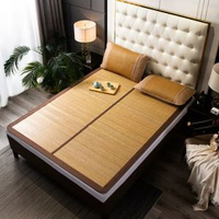 多喜愛1.8米竹蓆雙面兩用涼蓆 可摺疊宿舍學生冰涼蓆- 青雨葉冰絲雙面竹蓆-不含枕套 適用0.9米寬床