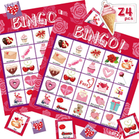 Bingo Cards Valentine Cards for Kids s-24 Players Valentines Day Bingo Game for Kids Card Games Scho