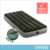 【INTEX 原廠公司貨】經典單人型充氣床墊_fiber-tech-內建腳踏幫浦-寬76cm(64760)