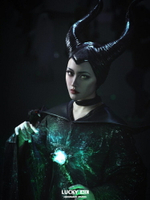 沈睡魔咒教母牛角頭套發箍惡魔女巫裝扮萬聖節穿搭cos道具頭飾女【淘夢屋】