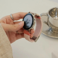 สายรัดหัวเข็มขัดทอสไนลอน, เข้ากันได้กับ Samsung Watch4/5, Active2, เกียร์ยืดหยุ่น S3 / S4, บล็อคสี