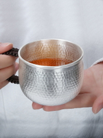泰安銀業足銀999馬克杯純銀手工錘紋咖啡杯水杯大容量茶缸茶杯子