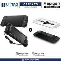 [Pro Bundle] Spigen for Nintendo Switch 2 Case Spigen Rugged Armor Slim Carbon Casing + Tempered Gla