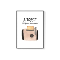 【菠蘿選畫所】A Toast to Your Morning-50x70cm(廚房掛畫/複製畫/玄關/角落空間/麵包機/餐桌/早餐店)