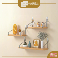 Cubix Wood Material Floating Wall Shelf Wall Hanging Shelf Wall Mounted Shelf Multimedia Saving Wall