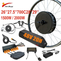 1500W 2000W 48V Electric Bike Coversion Kit 26''27.5''700C29'' Brusheless Gearless Hub Motor Wheel 20Ah Hailong Lithium Battery