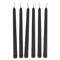 Pack of 6 Black LED Birthday Candles,Yellow Flameless Flickering Battery Operated LED Halloween Candles