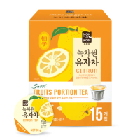 【韓味不二】韓國綠茶園蜂蜜風味柚子茶球30G*15入/盒(富含果肉 超值攜帶式茶球)