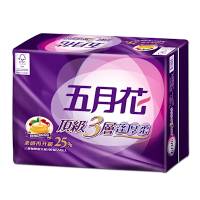五月花頂級蓬厚柔三層抽取衛生紙100抽x24包/串-玫瑰果油