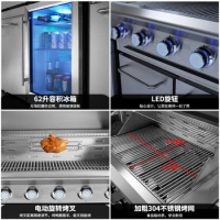 Outdoor barbecue grill stainless steel barbecue car liquefied gas barbecue car courtyard barbecue table villa barbecue table