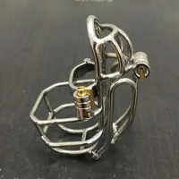 Stainless Steel Male Chastity Device Integrated Cage Men Metal Lock Belt Chastity Chastity Cage