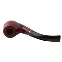 Pattern Carving Resin Tobacco Pipe Red Black Splicing Smoke Pipe Elbow Roll Filter Cigarette Holder Herb Grinder Smoking Tools