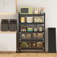 Multi-functional Kitchen Cabinets Household Portable Movable Kitchen Cabinet Multi-layer Storage Cabinets for Small Appliances