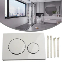 1set Dual Flush Plate With Bar Push Rod Set Plastic For Geberit Sigma20 Chrome Dual Flush Plate For Bathroom Toilet Parts