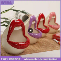 China Ceramic Ashtray Cute Cartoon Ashtray Lips Creative Personality Trendy Mouth Fashion Home Mini Send Boyfriend Gift Cigarett