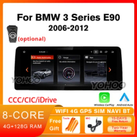 12.3'' 4+128G Car Radio Carplay For BMW 3 Series E90 E91 E92 E93 CCC CIC Idrive Android12 GPS Multimedia Player 4G Wifi Headunit