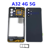 For Samsung Galaxy A32 4G A325 5G A326 Battery Cover Back Housing Case For Samsung A32 4G 5G Middle Frame Replace