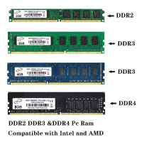 หน่วยความจำคอมพิวเตอร์คอมพิวเตอร์เดสก์ท็อปหน่วยความจำ RAM 1GB 2GB DDR2 PC2 667 800 1333 1600MHZ Uimm ชิ้น12800U 4GB DDR3 8GB RAM