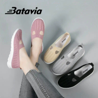 Batavia baru sepatu ibu ibu Sepatu flatshoes wanita sepatu slip on flat wanita rajut premium bernapa