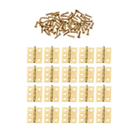 20Pcs 18x16mm Gold Furniture Door Cabinet Mini Hinges Jewelry Wooden Box Luggage Hinges Gift Wine Box Hinge
