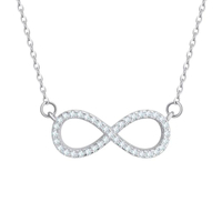 จี้พร้อมสร้อยคอ เงิน แท้ ดีไซน์ อินฟินิตี้ รุ่น MD-SLN029 สีเงิน