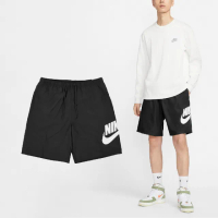 【NIKE 耐吉】短褲 Club Shorts 男款 黑 白 梭織 抽繩 棉褲(FN3304-010)