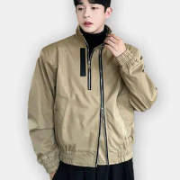 Korean Mens Casual Lightweight Jacket Softshell Flight Bomber Jacket Varsity Windbreaker Mens Designer Clothes Loose Fit Coats