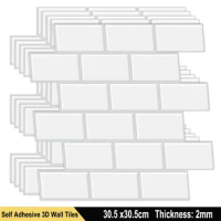 Big Szie 30.5x30.5cm Self Adhesive Wall Stickers Peel and Stick 3D Subway Tiles Waterproof Wallpaper for Home Aparement Decor