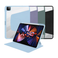 【OMG】iPad Air5/Air4 10.9吋 旋轉三折平板保護套(氣囊防摔保護殼 智能休眠筆槽皮套)