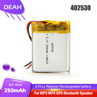 402530 3.7V 250mAh Lithium Polymer Rechargeable Battery For MP3 MP4 MP5 DVD LED GPS Smart Watch Remote Control Li-ion Lipo Cell