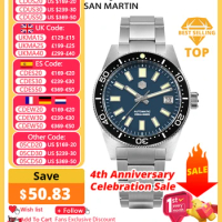 San Martin 62mas Diver Watch New 39mm Japan NH35 Enamel Dial Automatic Men Mechanical Watches Sapphire Waterproof 200m Luminous