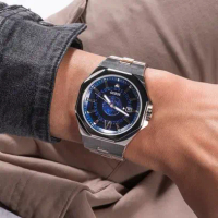 JAM TANGAN PRIA GUESS EMPEROR GW0573G1 SILVER BLUE ORIGINAL